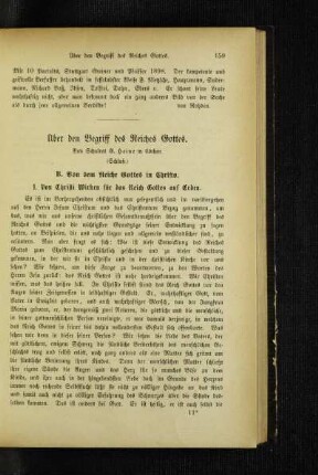 Über den Begriff des Reiches Gottes : (Schluß)