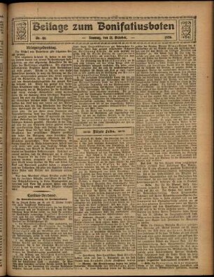 Zweite Ausgabe vom Sonntag, den 31. Oktober 1926.