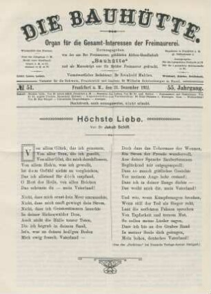 No. 51. Frankfurt a. M., den 21. Dezember 1912. 55. Jahrgang.