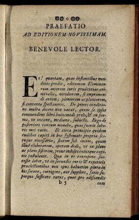 Praefatio Ad Editionem-Novissimam. Benevole Lector
