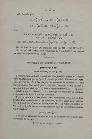 SOLUTIONS DE QUESTIONS PROPOSÉES.