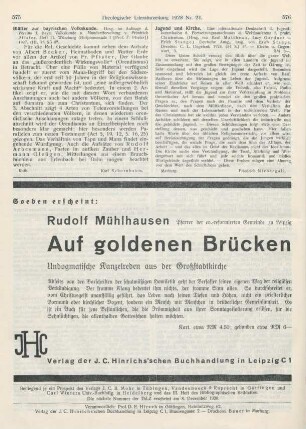 576 [Rezension] Matthews, Basil, Jugend und Kirche