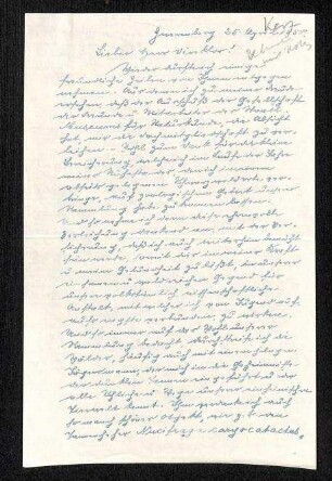 Schreiben von Joseph Kerz an Ernst Schüz