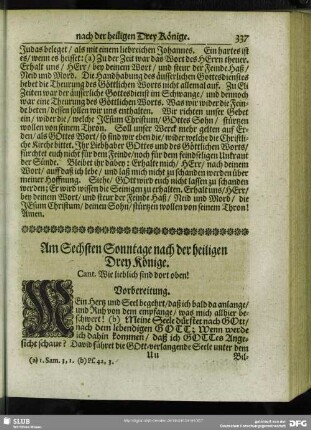 Am Sechsten Sonntage nach der heiligen Drey Könige