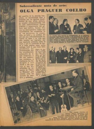 Sobresaliente nota de arte: Olga Praguer Coelho