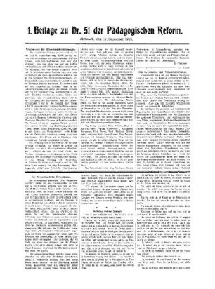 Die Organisation der Schulpflegschaften : 1. Beilage zu Nr. 51 der Pädagogischen Reform