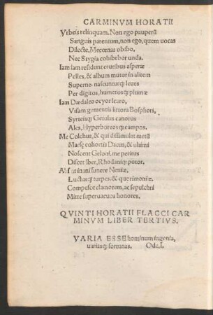 Quinti Horatii Flacci Carminum Liber Tertius.
