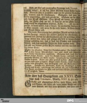 Rede über das Evangelium am XXVI. Sonntage nach Trinitatis