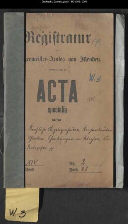 Kirchliche Angelegenheiten - specialia -
