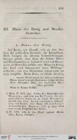 III. Minos der König und Meerbeherrscher