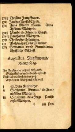 Augustus, Augstmonat/ Hat xxxi. Tag.