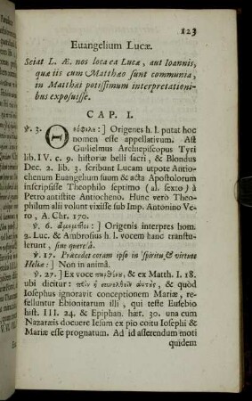 Evangelium Lucæ.