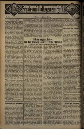 Dritte Ausgabe vom Sonntag, den 21. September 1930.