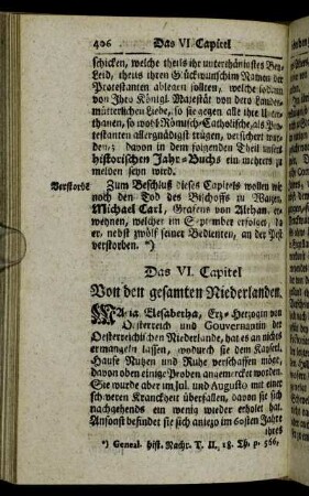 Das VI. Capitel. Von den gesamten Niederlanden.