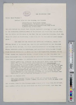 Brief an Samuel Fischer