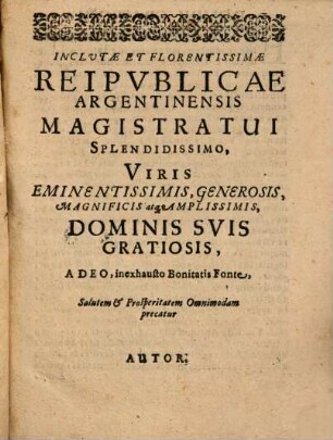 Oratio de Reformatione Ecclesiae Argentinensis