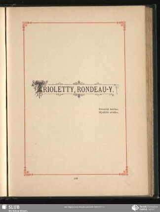 Trioletty, Rondeau-Y
