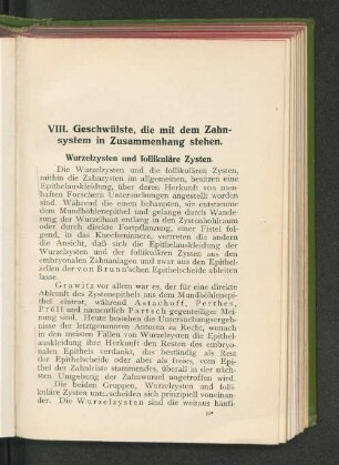 Wurzelsystem und follikuläre Zysten.