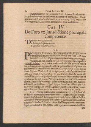 Cap. IV. De Foro ex Iurisdictione prorogata competente.