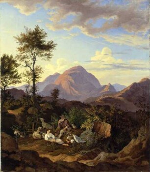 Die Rocca di Mezzo im Abendlicht