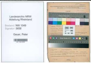 Entnazifizierung Peter Geuer , geb. 22.03.1900 (Schneider)