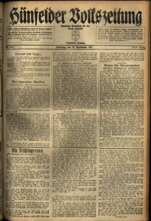 Ausgabe vom Dienstag, den 13. September 1921.