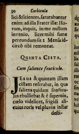 Quinta Cista. Cum saliente fonticulo.