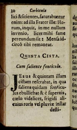 Quinta Cista. Cum saliente fonticulo.
