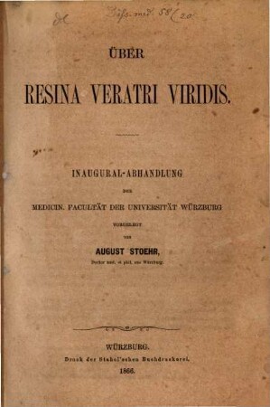 Über Resina Veratri Viridis
