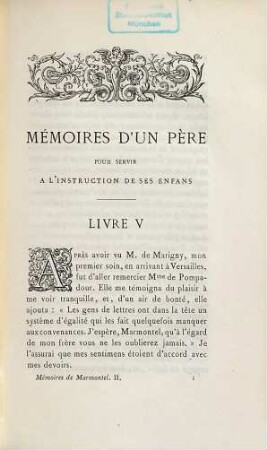 Mémoires de Marmontel, 2