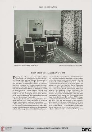 Sinn der schlichten Form
