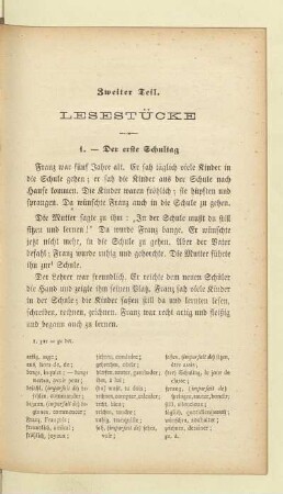 Zweiter Teil. Lesestücke