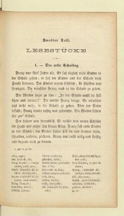 Zweiter Teil. Lesestücke