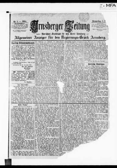 Titelseite einer Zeitung