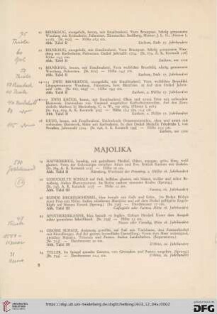 Majolika (Nr. 19-27)
