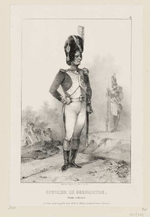 Officier de grenadiers, tenue ordinaire, Blatt 15 der Folge "Kaiser und die kaiserliche Garde"