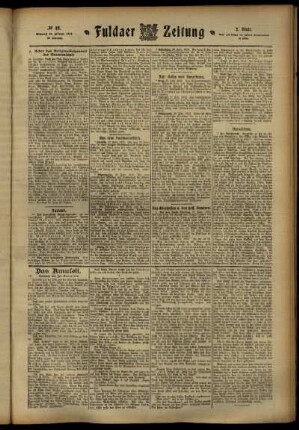 Zweite Ausgabe vom Mittwoch, den 28. Februar 1912.