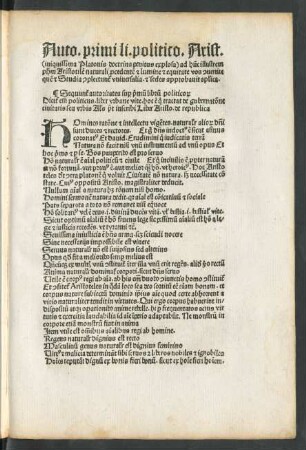 Sequuntur autoritates super primum librum politicorum