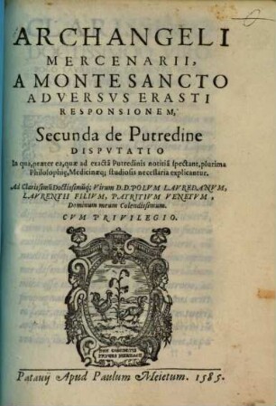 Dispvtatio De Pvtredine Archangeli Mercenarii A Monte Sancto ..., 2