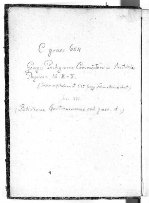 In Aristotelis philosophiam epitome [u.a.] - BSB Cod.graec. 604