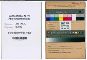 Entnazifizierung Paul Scharfschwerdt , geb. 10.12.1907 (Arbeiter)