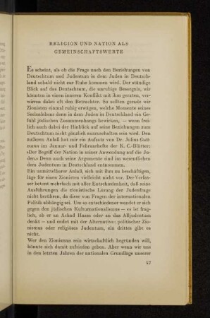 Religion und Nation als Gemeinschaftswerte