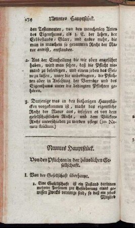 Neuntes Hauptstück. Von den Pflichten in der häuslichen Gesellschaft.