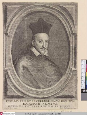 [Porträt des Bischofs von Antwerpen Gaspar Nemius; Gaspar Nemius; Portret van bisschop Gaspar Nemius]