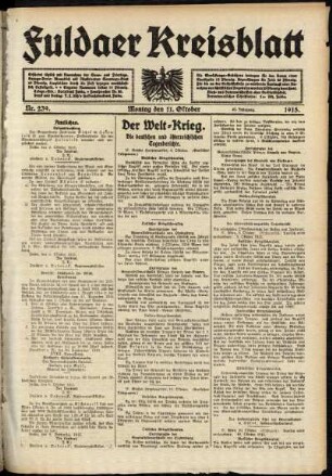 Ausgabe vom Montag, den 11. Oktober 1915.