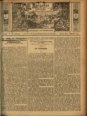 Ausgabe vom Sonntag, den 01. Dezember 1912.