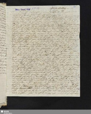 Nr. 29: F. Tieck an Bernhardi. Paris, ohne Jahr.
