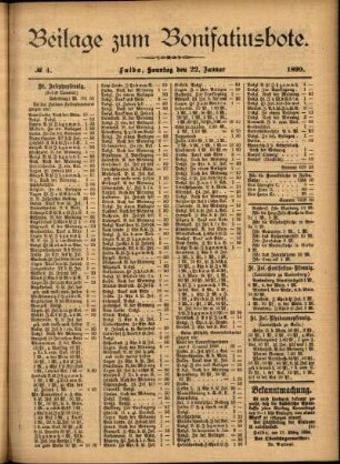 Zweite Ausgabe vom Sonntag, den 22. Januar 1899.