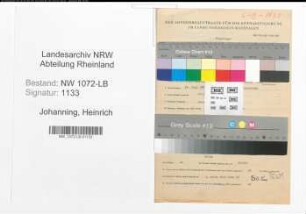 Entnazifizierung Heinrich Johanning , geb. 26.06.1893 (Zigarrenhersteller)