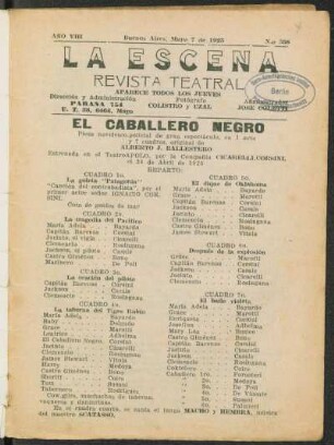 El caballero negro : pieza novelesco-policial de gran espectáculo, en 1 acto y 7 cuadros
